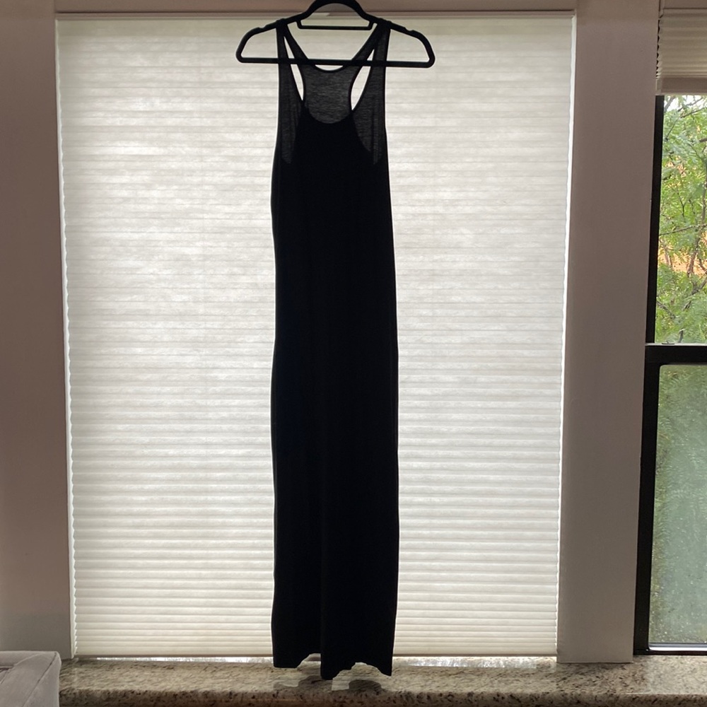 Ann Taylor Loft t-back black maxi dress